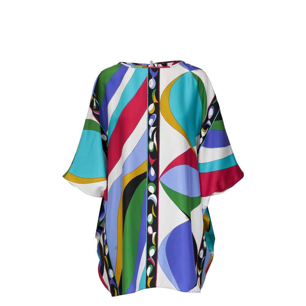 Pucci - Pesci Print Silk Kaftan Mini Dress | Mitchell Stores