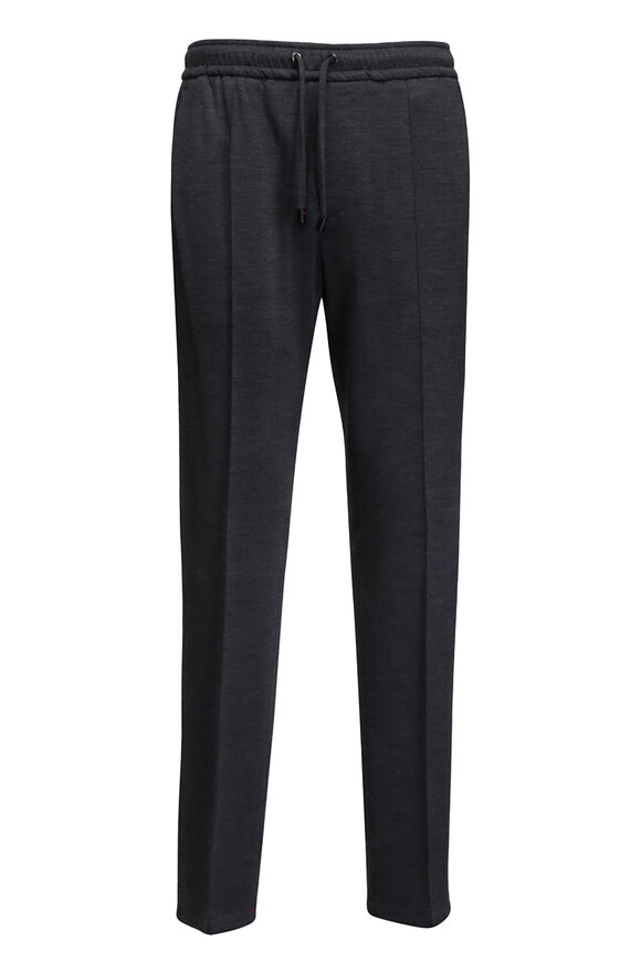 パンツ BRUNELLO CUCINELLI BLACK COTTON PANTS Brunello Cucinelli - Black Pleated Pull-On Ankle Pant