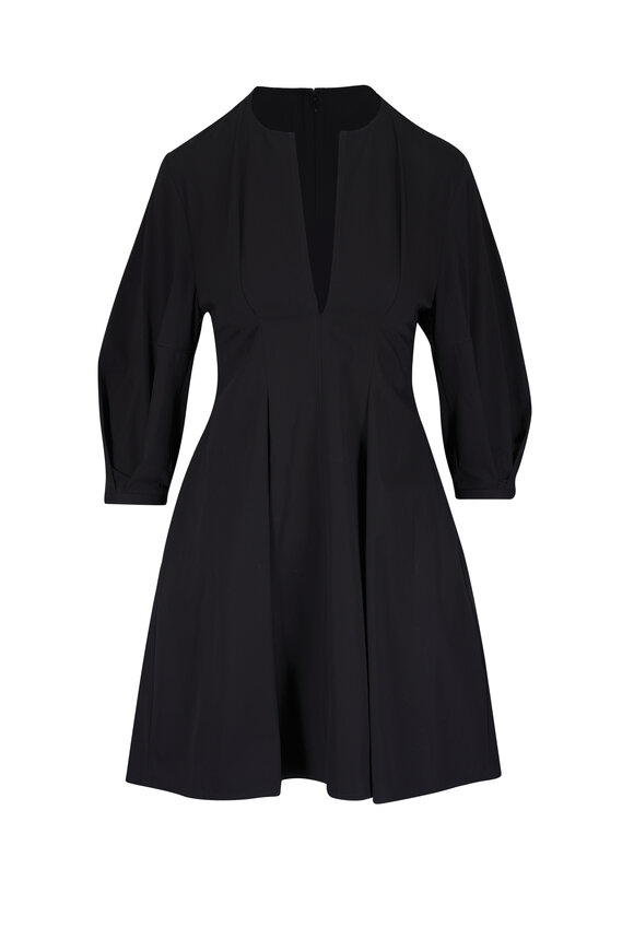 Totême Black Cotton Balloon Sleeve Dress