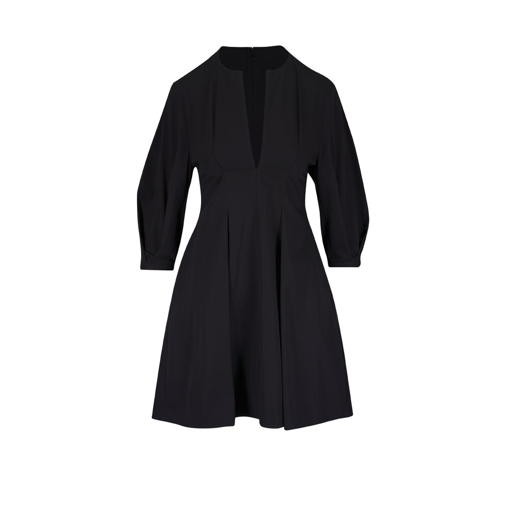 Totême - Black Cotton Balloon Sleeve Dress | Mitchell Stores