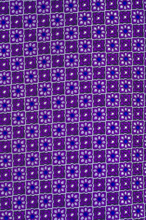 Canali - Purple Floral Geometric Silk Necktie