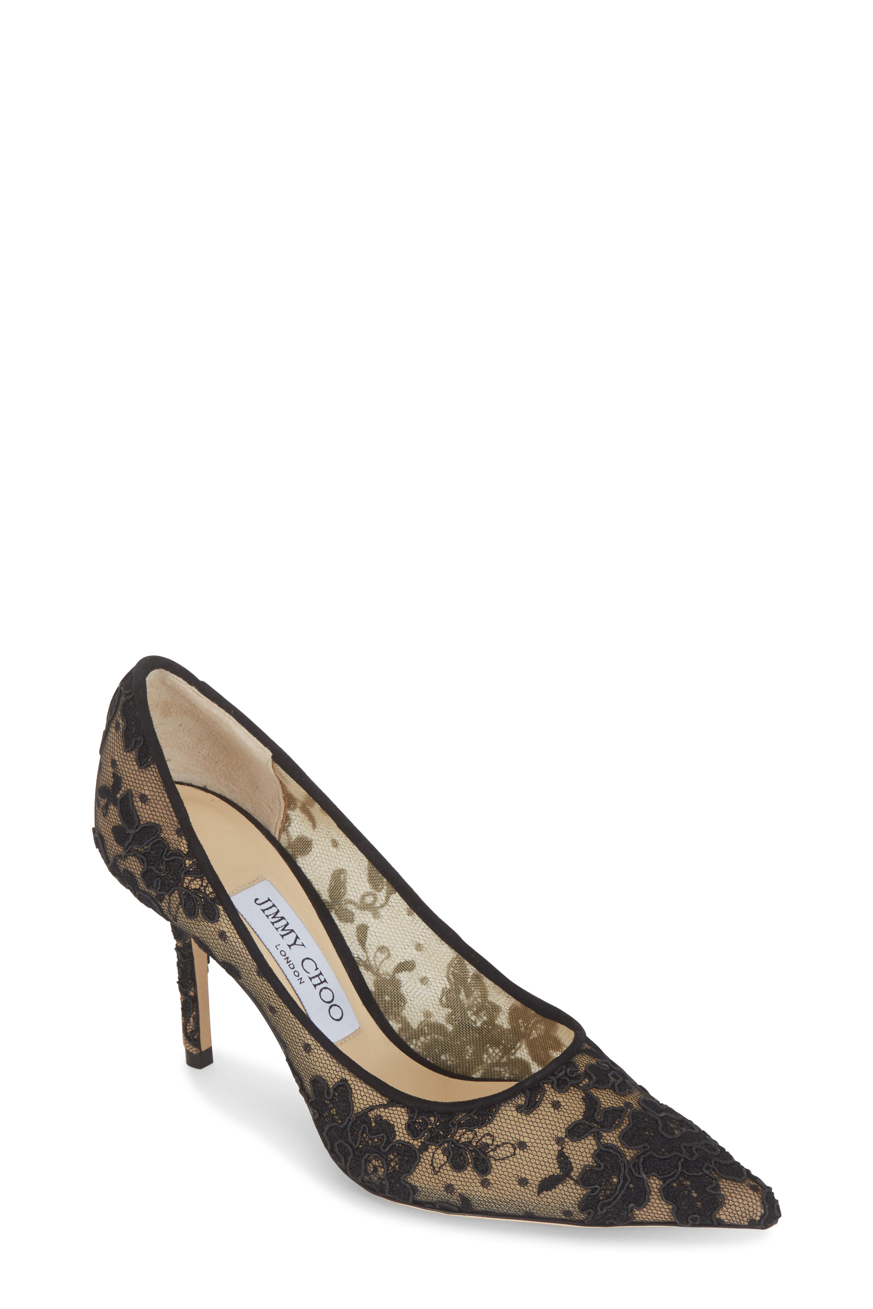 Jimmy Choo - Love Black Floral Lace Pump, 85mm | Mitchell Stores