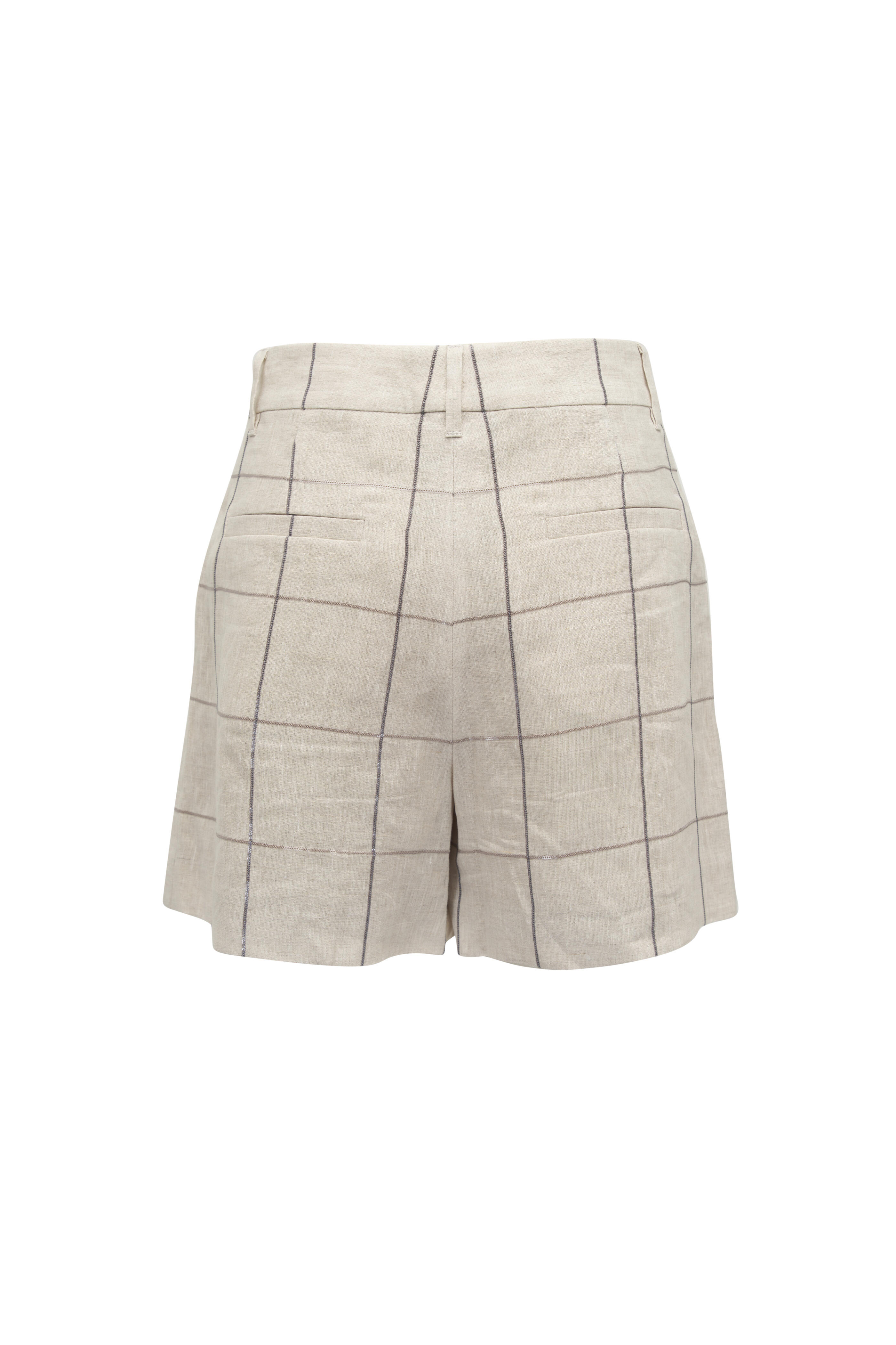 【関税&送料込】Brunello Cucinelli Linen Shorts With Sequins Brunello Cucinelli Sequins embroidery linen shorts | The