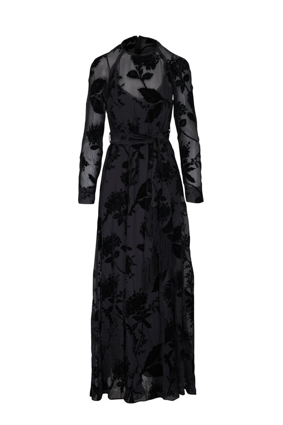 Zimmermann Black Burnout Sheath Dress