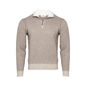 その他 Cesare Attolini Cesare Attolini - Taupe Quarter Zip Sweater | Mitchell Stores