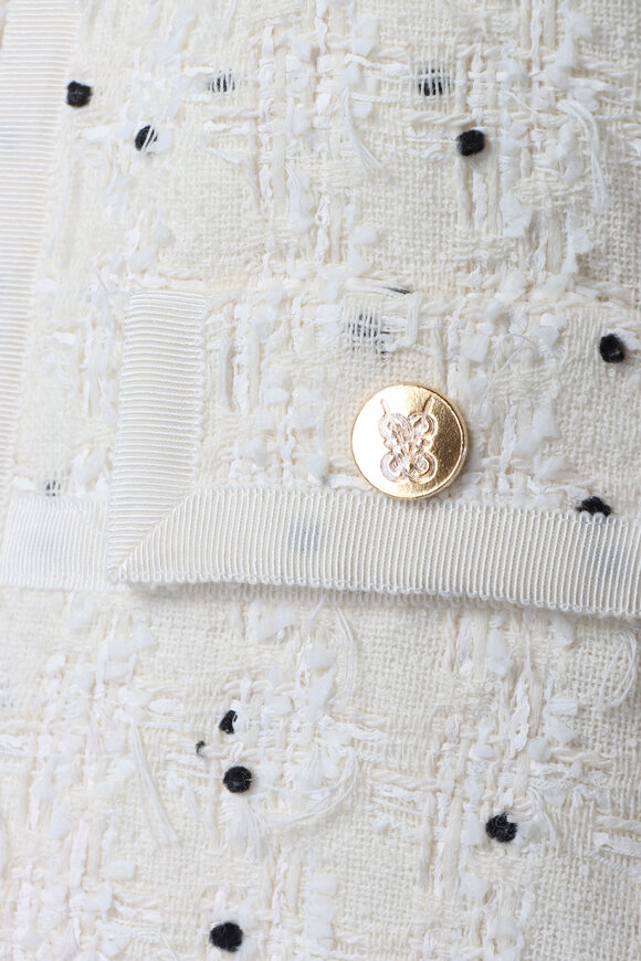 Giambattista Valli Ivory & Black Dot Boucle Jacket - view 3