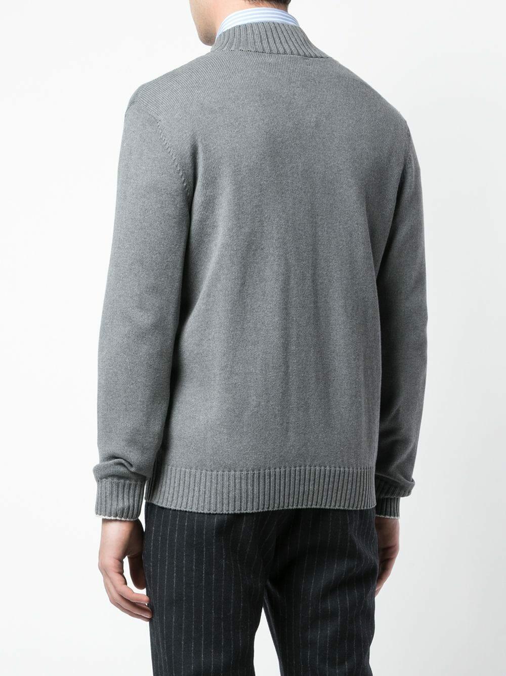 Brunello Cucinelli - Gray Cotton Button Down Cardigan