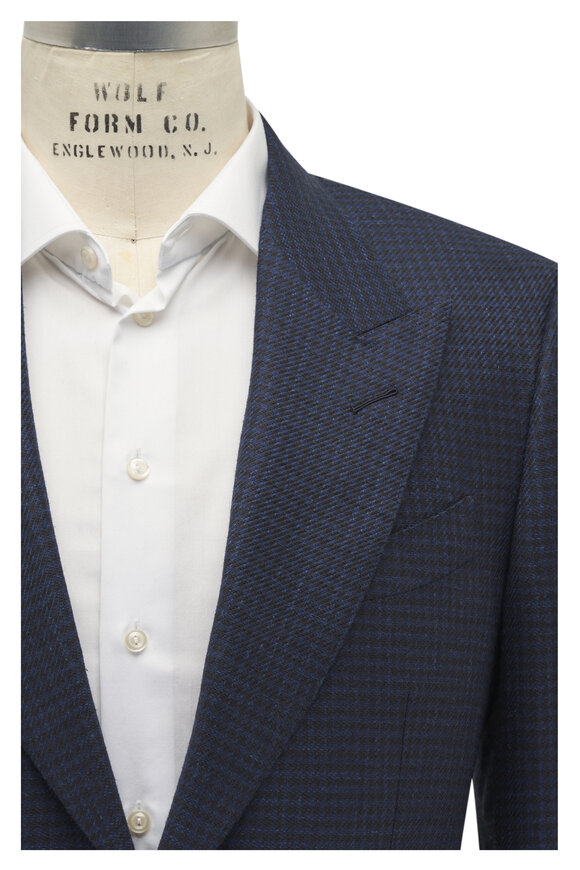 Tom Ford Shelton Navy Graphic Check Sportcoat