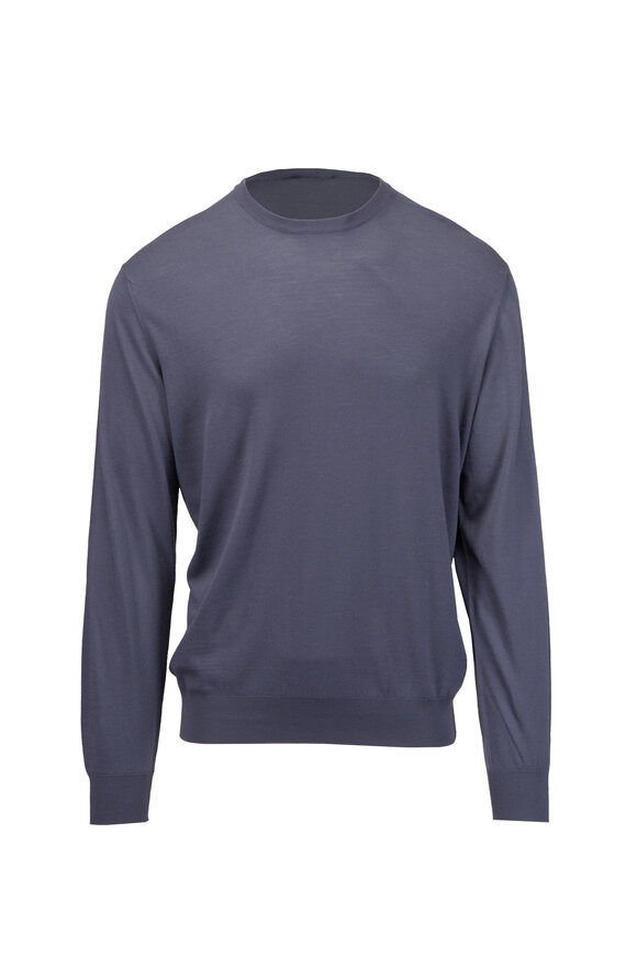 Colombo Denim Blue Wool Sweater - view 1