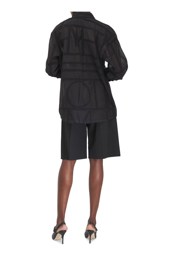 Totême Black Cotton & Linen Tailored Shorts - view 4