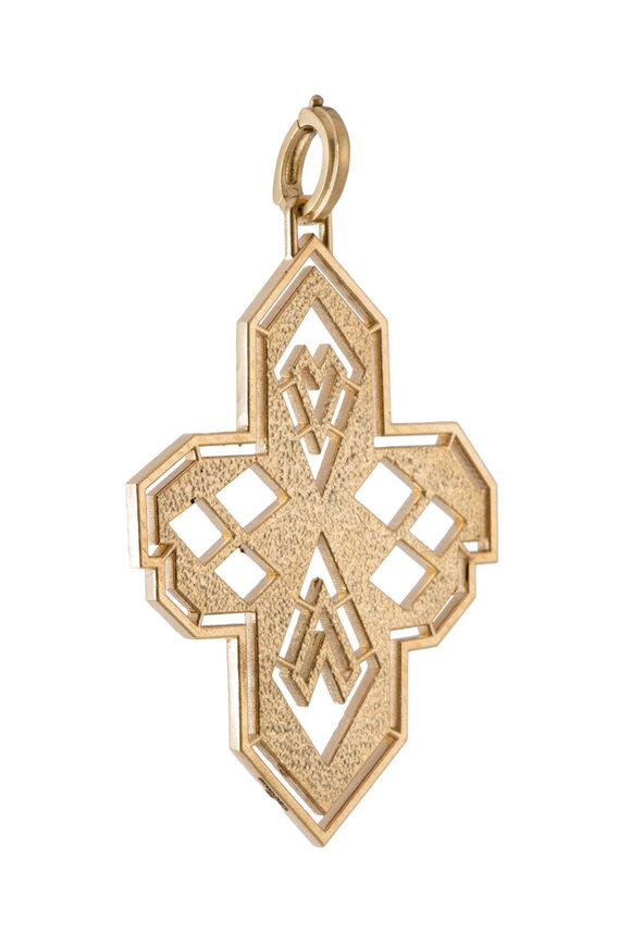 Sylva & Cie Gold Cross Pendant - view 2