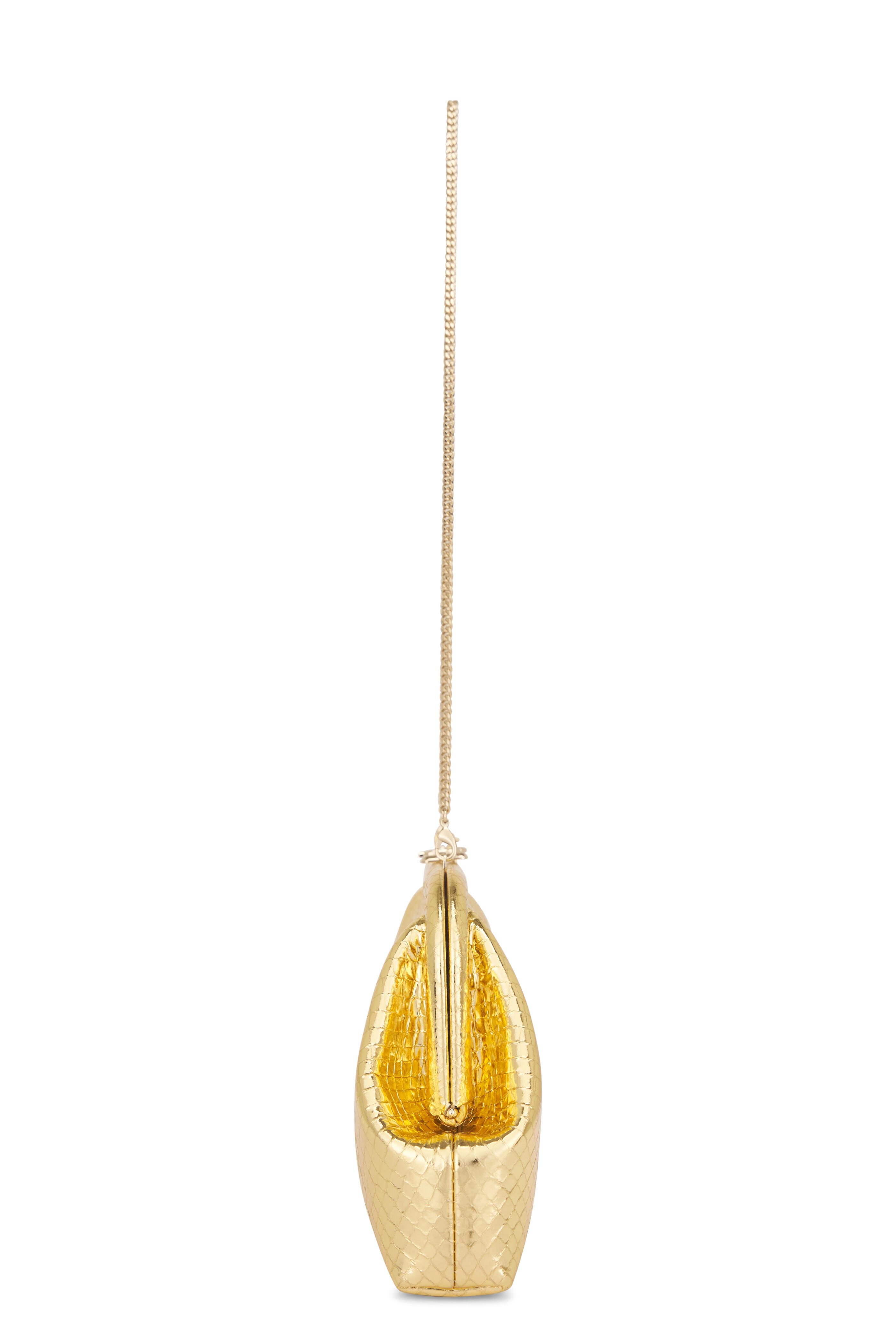 Jimmy Choo - Skylar Gold Candy Wrap Leather Clutch - view 3