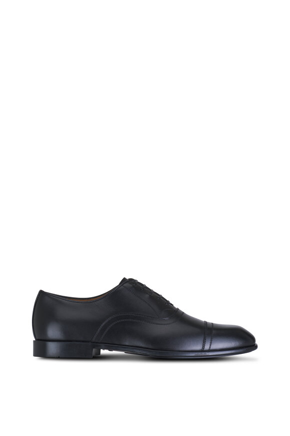 Ferragamo - Cortez Nero Leather Lace Up Dress Shoe