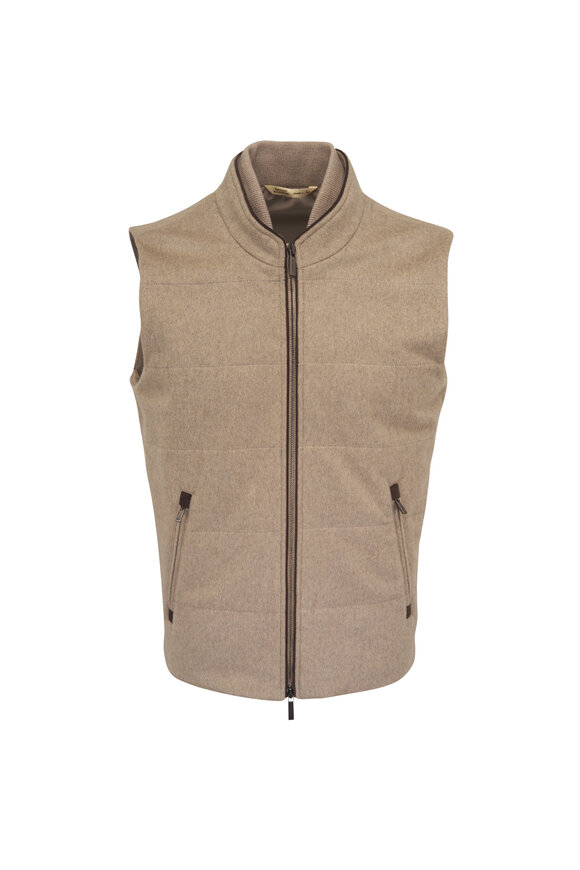 Maurizio Baldassari Light Brown Cashmere Vest - view 1