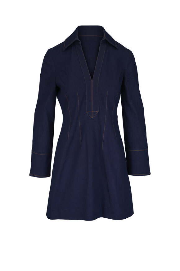 Veronica Beard Raymond Midnight Wash Denim Mini Dress
