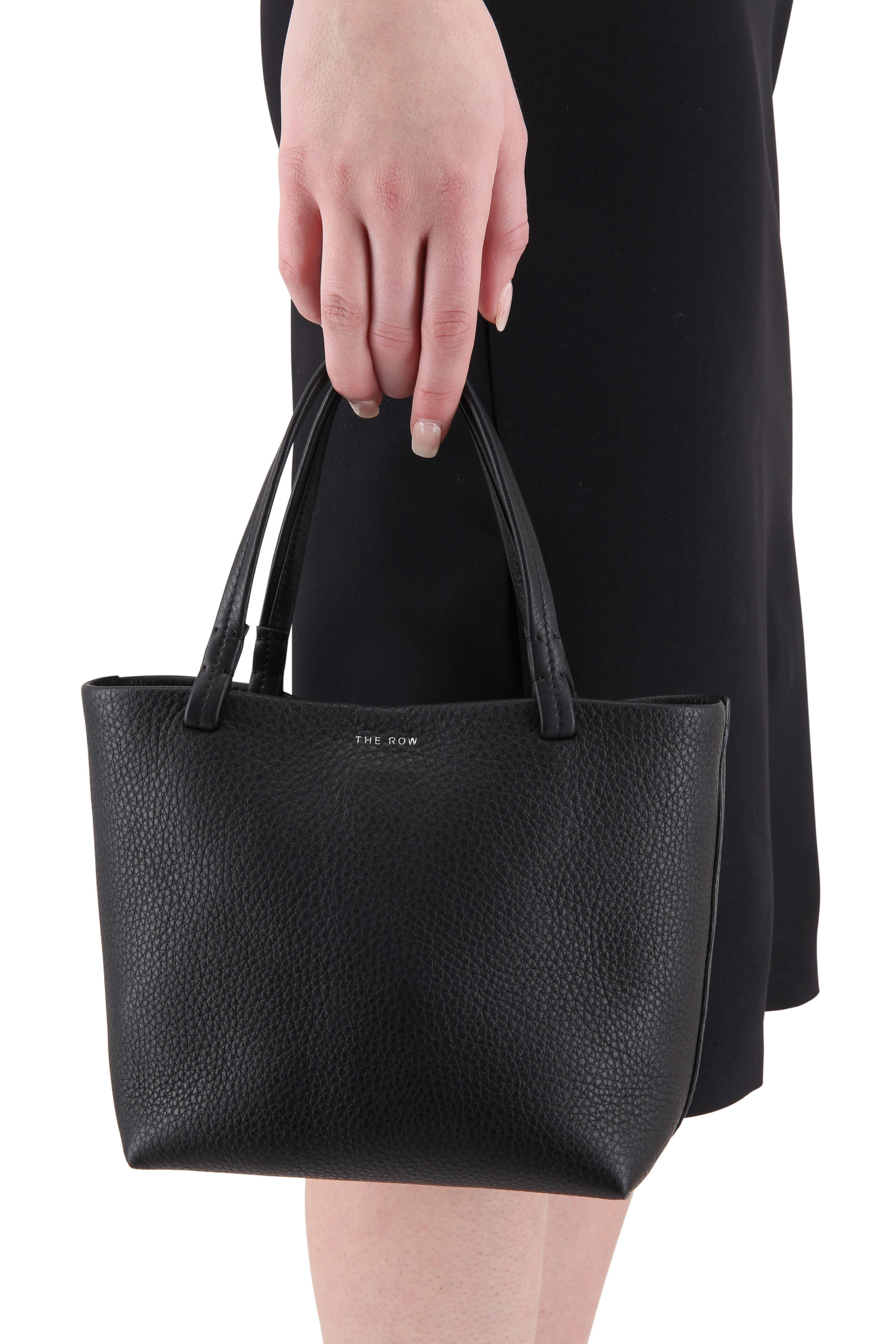 The Row Small Leather E/w Day Luxe Top-handle Bag in Black