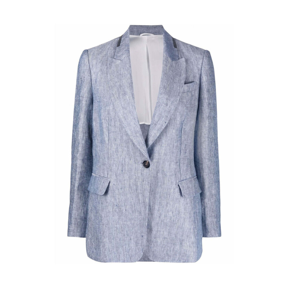 BRUNELLO CUCINELLI テーラードジャケット 4213225L0004 Tuxedo Jacket for Man in Blue | Brunello Cucinelli