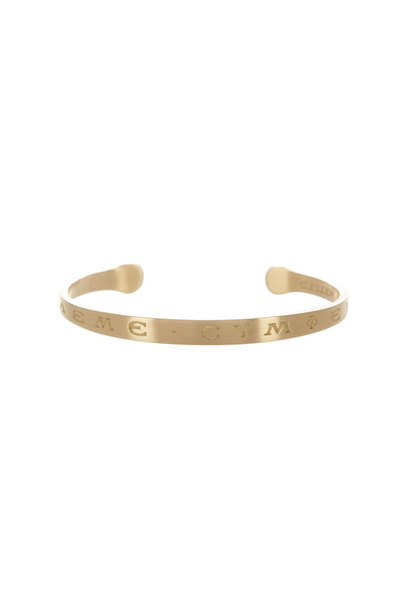 Caroline Ellen Yellow Gold "Love Me," Cuff Bracelet - view 1