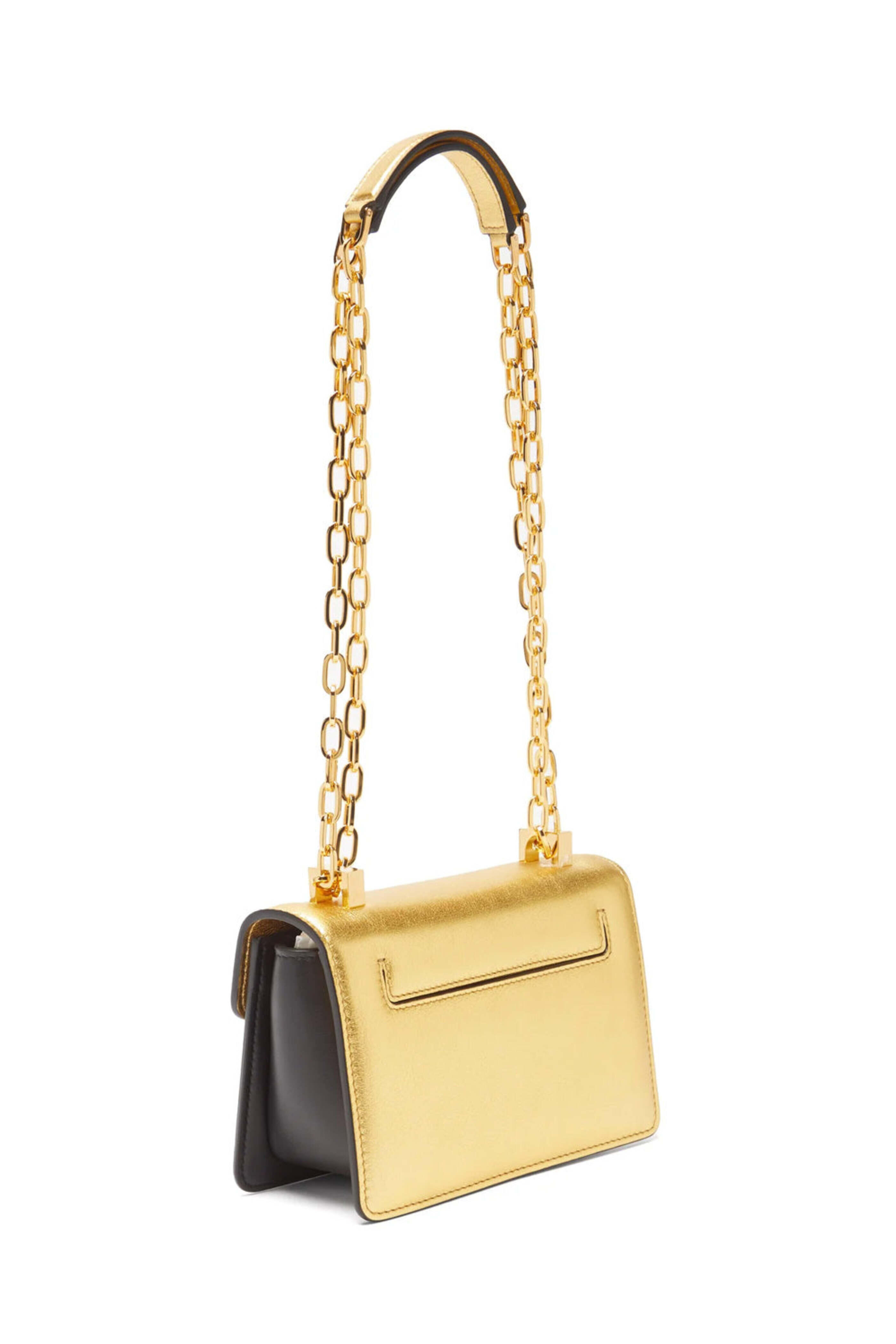 Tom Ford - Laminated Calf Shoulder Bag in Black and Gold