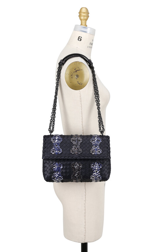 Bottega Veneta - Olimpia Navy Blue Intrecciato & Karung Garland Bag