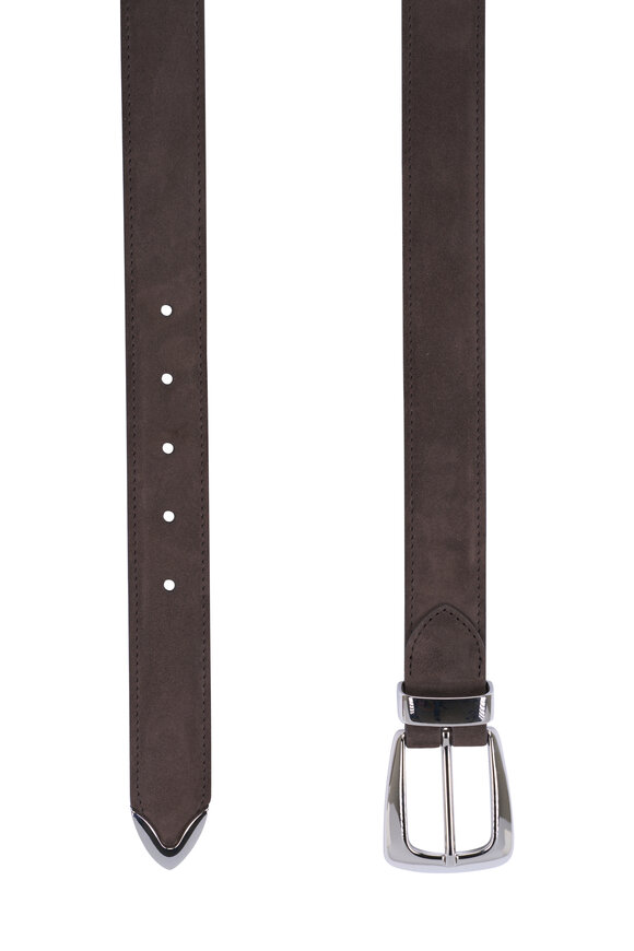 Khaite Benny Ebano Suede Belt, 30mm - view 3