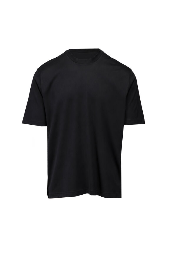 Stefan Brandt Eli Super 60 Comfort Black Cotton T-Shirt - view 1