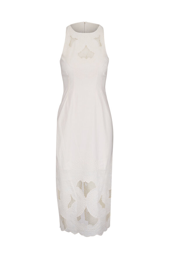 Veronica Beard Upten Dove Embroidered Midi Dress - view 1