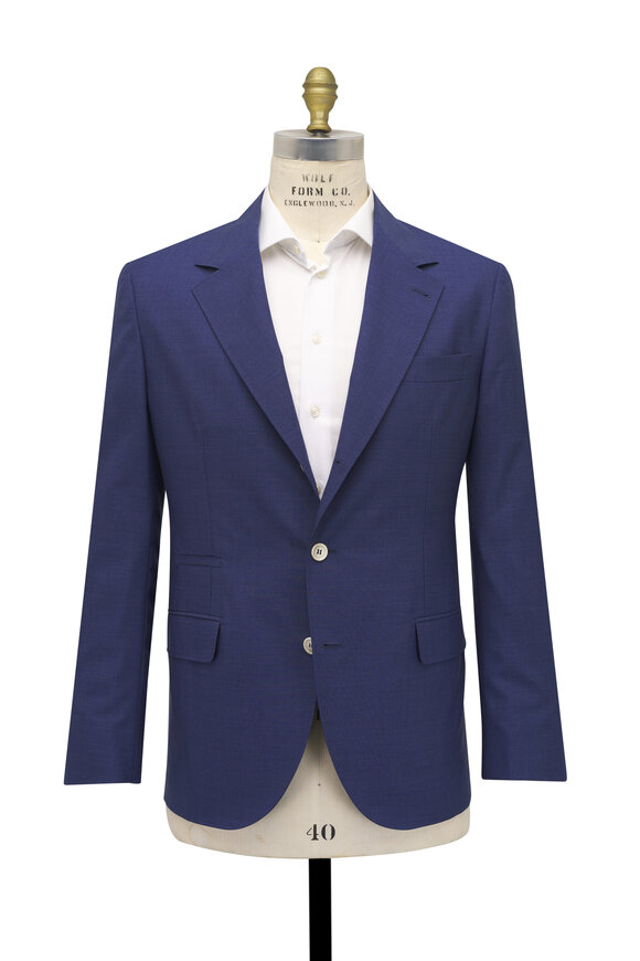Brunello Cucinelli Royal Blue Wool Separate Suit Jacket - view 3