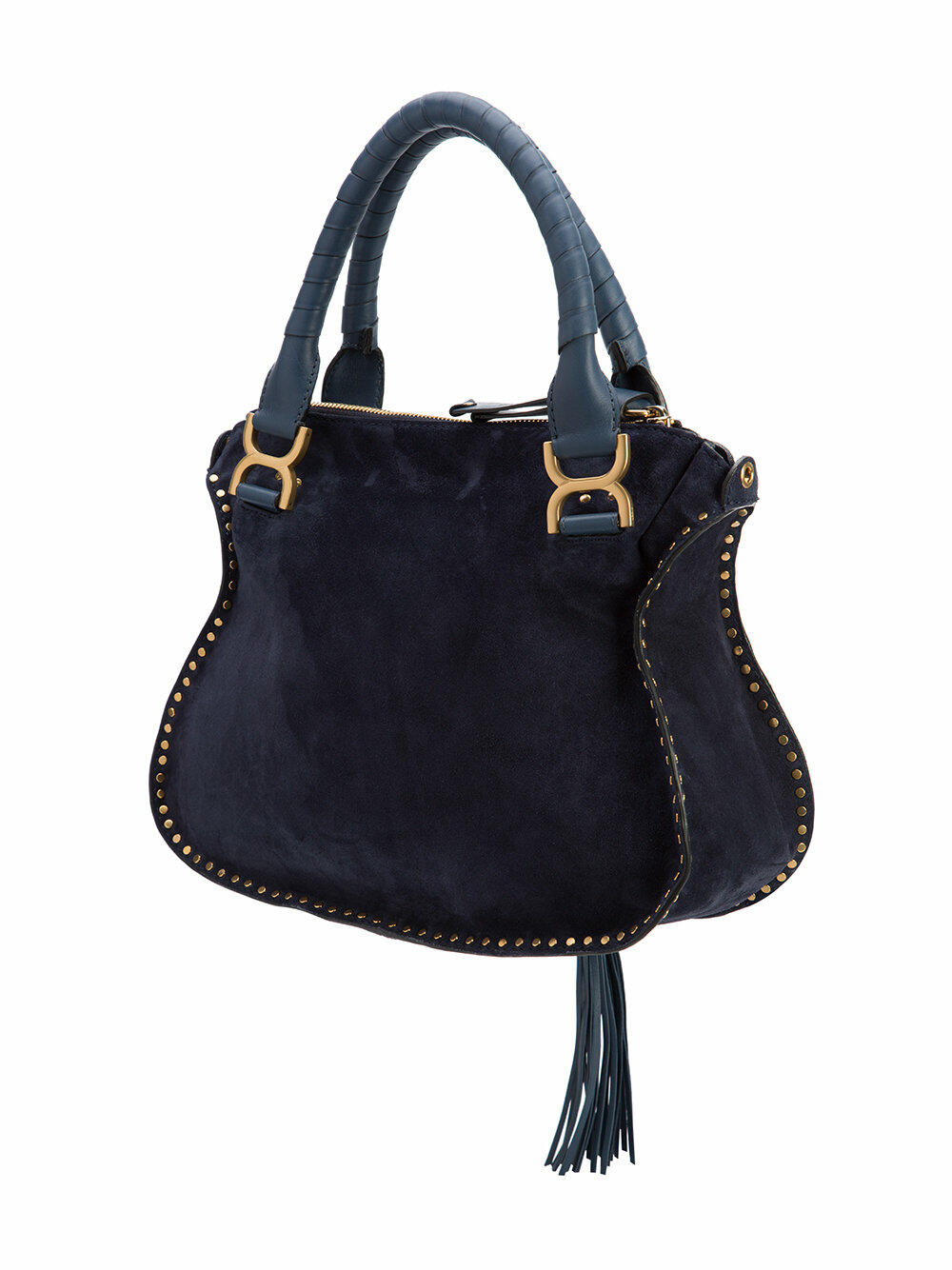 Chloé - Marcie Navy Suede Medium Shoulder Bag