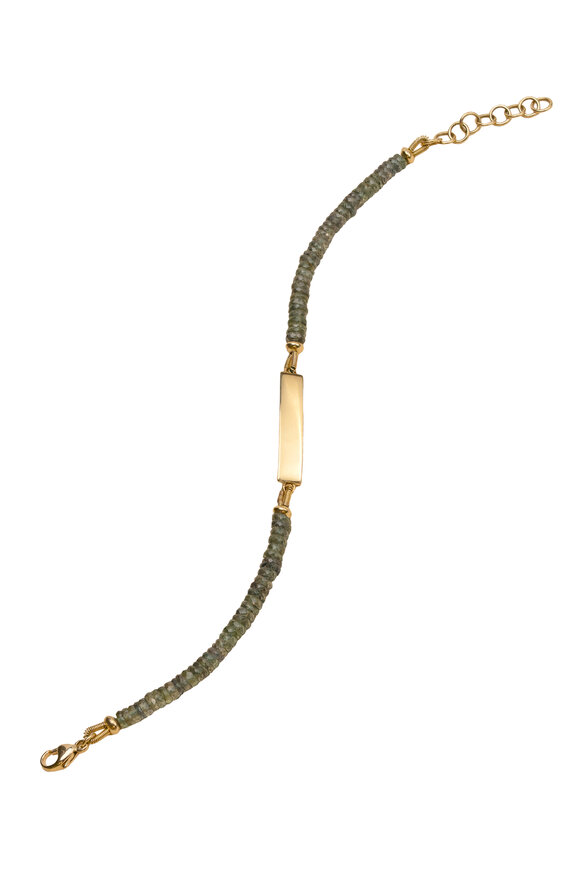 Monica Rich Kosann 18k Yellow Gold Poesy Green Sapphire Bracelet