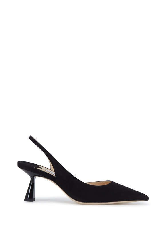 Jimmy Choo - Fetto Black Suede Slingback, 65mm