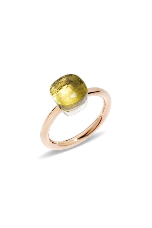Pomellato 18k Rose Gold Lemon Quartz Nudo Petit Ring - view 1