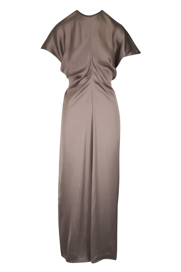 Totême Taupe Slouch Waist Midi Dress