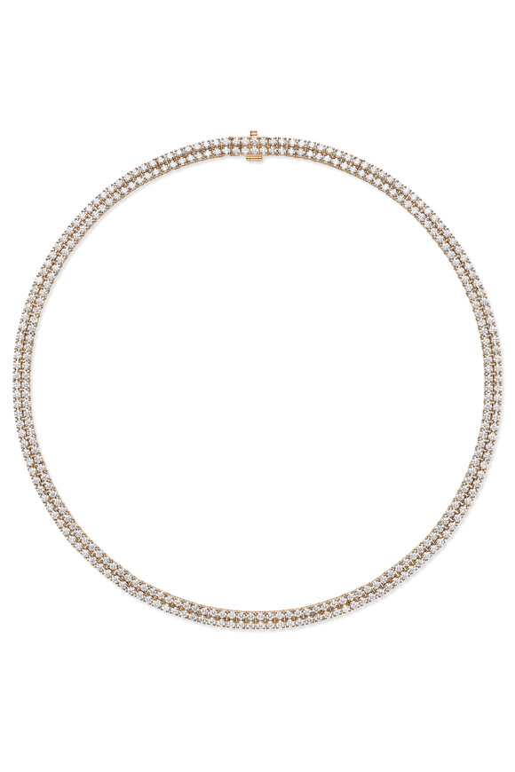 Melissa Kaye 18k Rose Gold Double Lenox Tennis Necklace