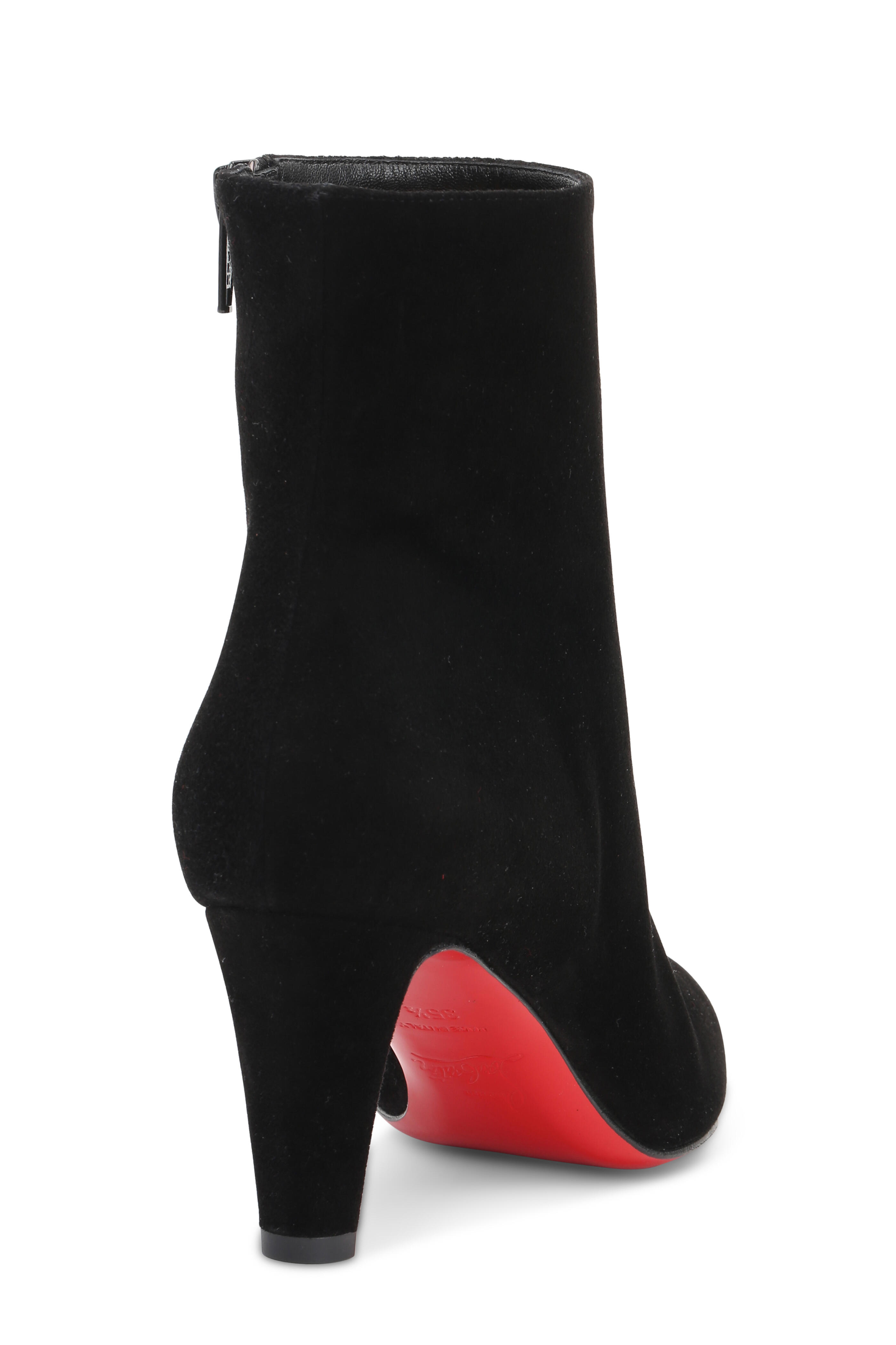 Christian Louboutin - Top Black Suede Ankle Boot, 70mm