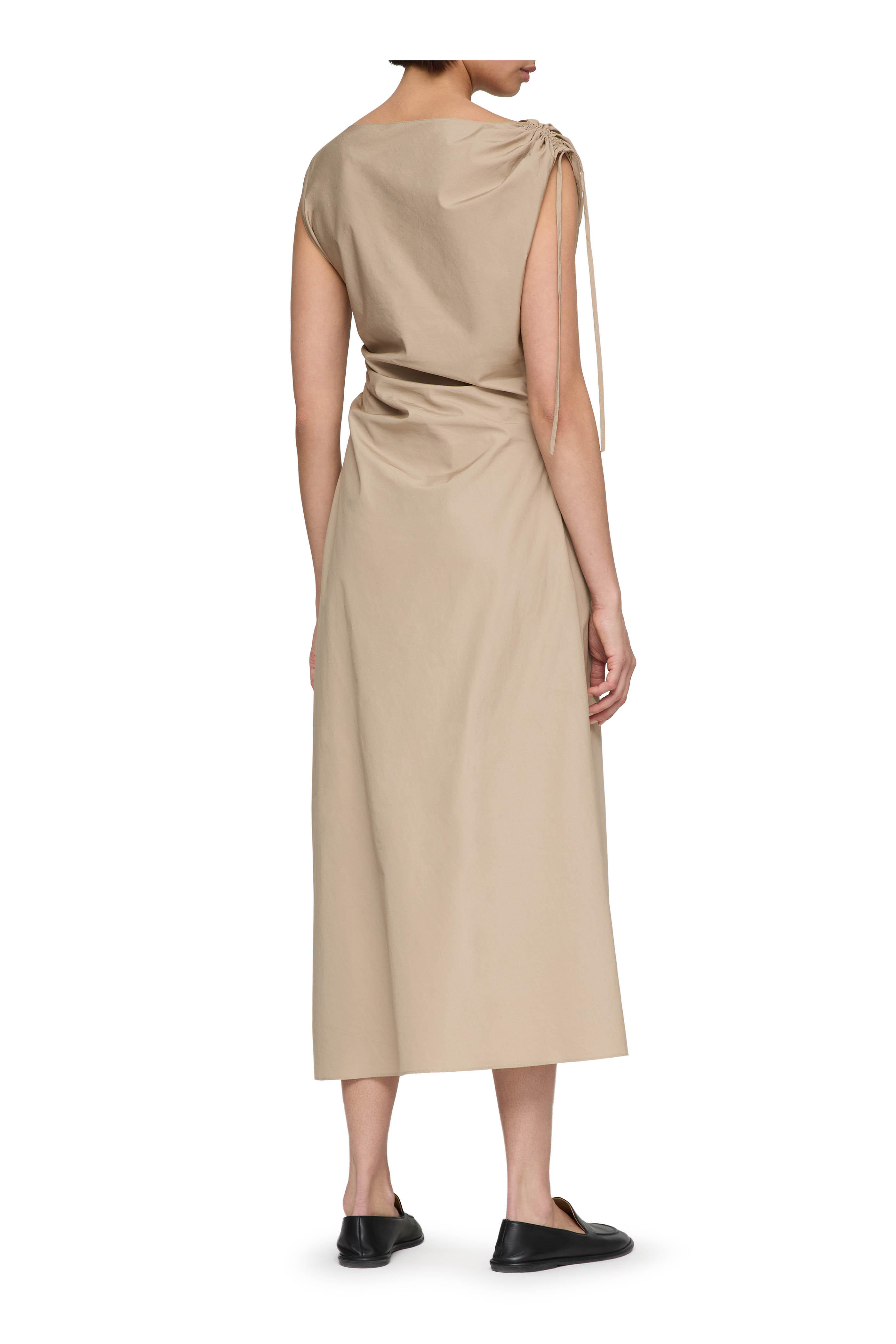 Lafayette 148 New York - Clay Gathered Tie Cap Sleeve Midi Dress
