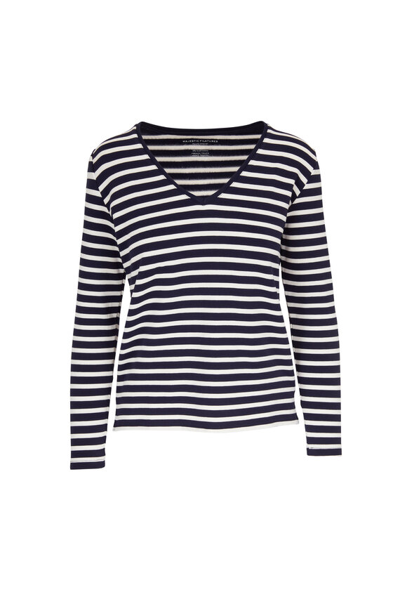 Majestic - Marine Stripe French Terry T-Shirt