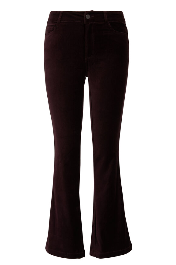 Paige - Claudine Black Cherry Velvet Kick Flare Jean