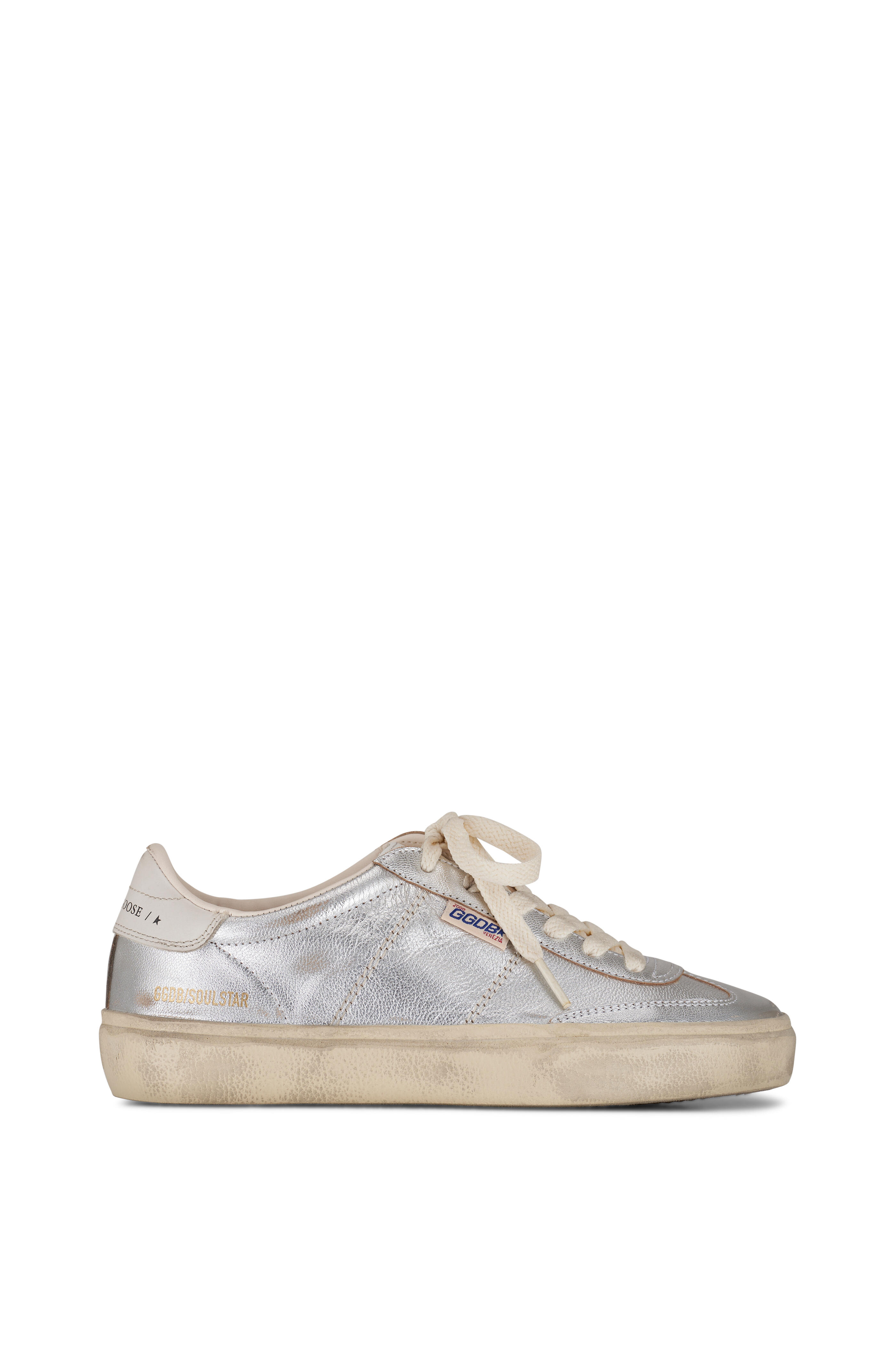 Golden Goose - Soul Star Silver & White Laminated Sneaker