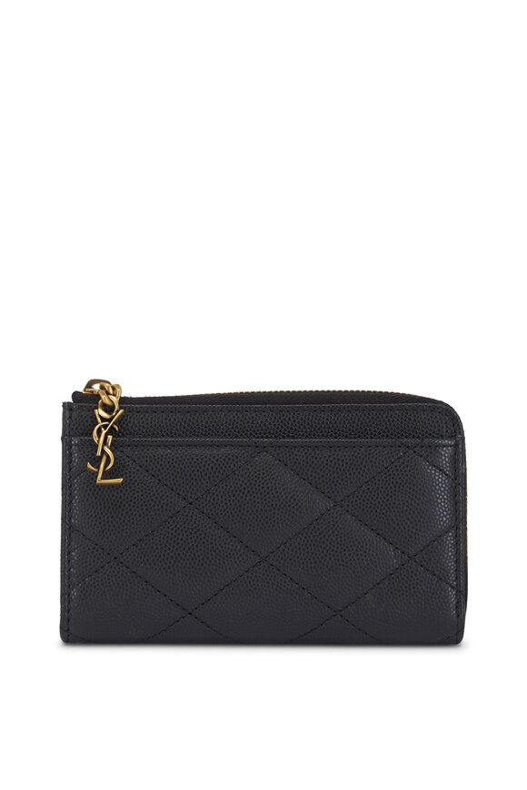 Saint Laurent Cassandre Black Quilted Leather Wallet