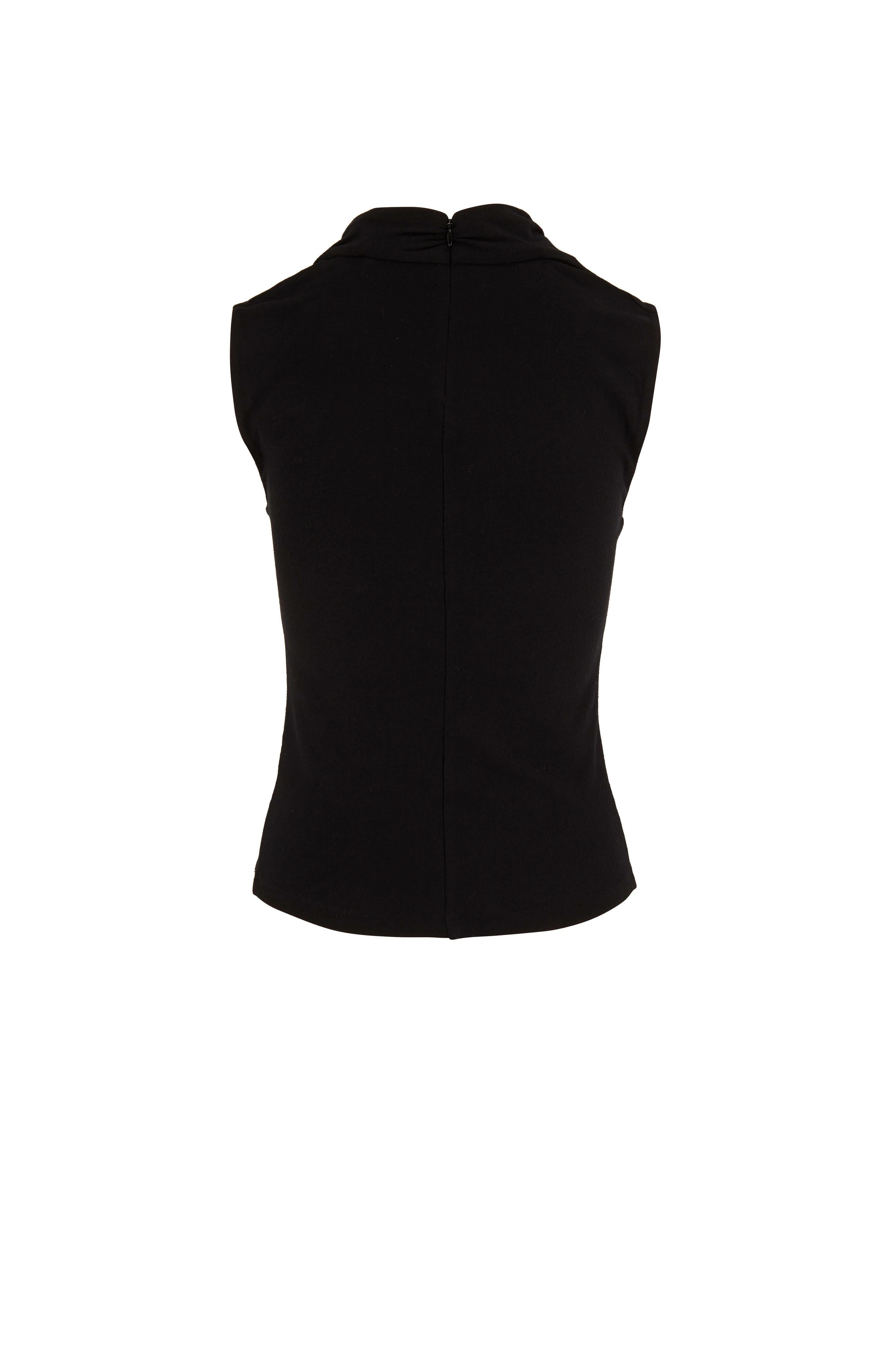 Vince - Black Draped Neck Shell