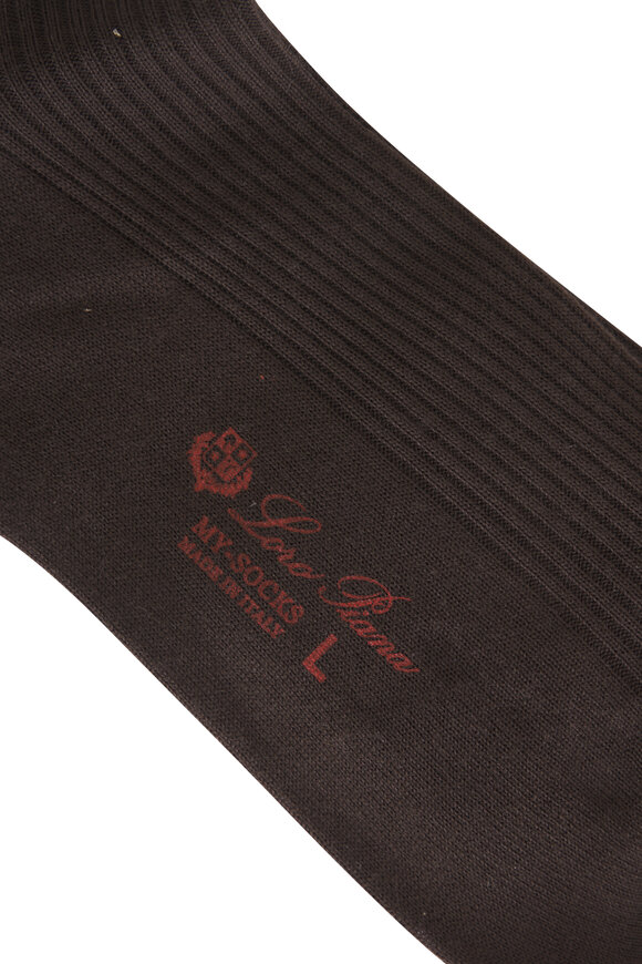 Loro Piana Demitasse Coffee Wish Wool Socks - view 2