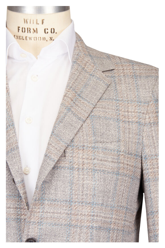 Sartorio Grey & Blue Windowpane Sportcoat - view 1