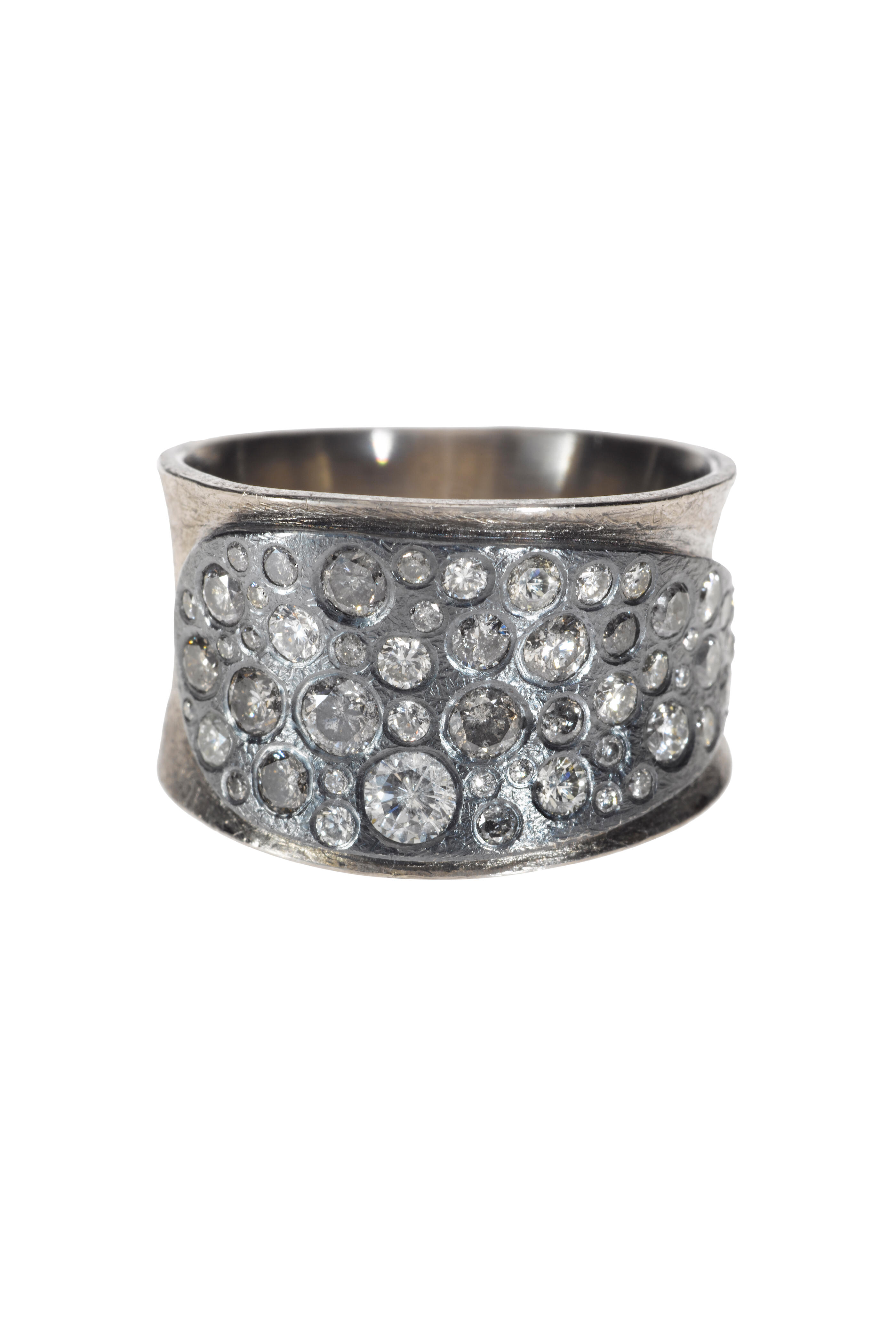 Todd Reed - Palladium Silver White & Gray Diamond Ring