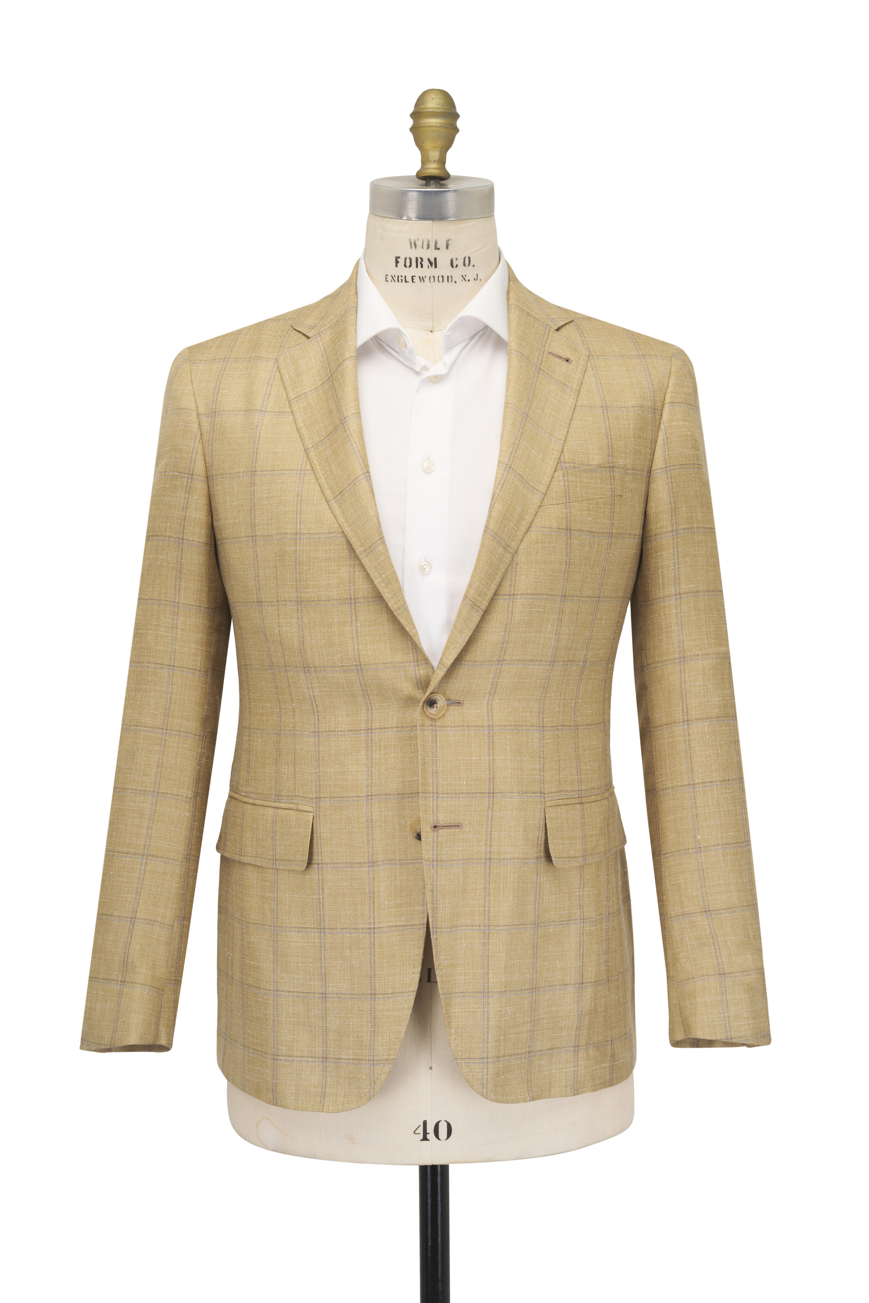 Canali - Yellow Paned Cashmere, Linen, & Silk Sportcoat - view 2