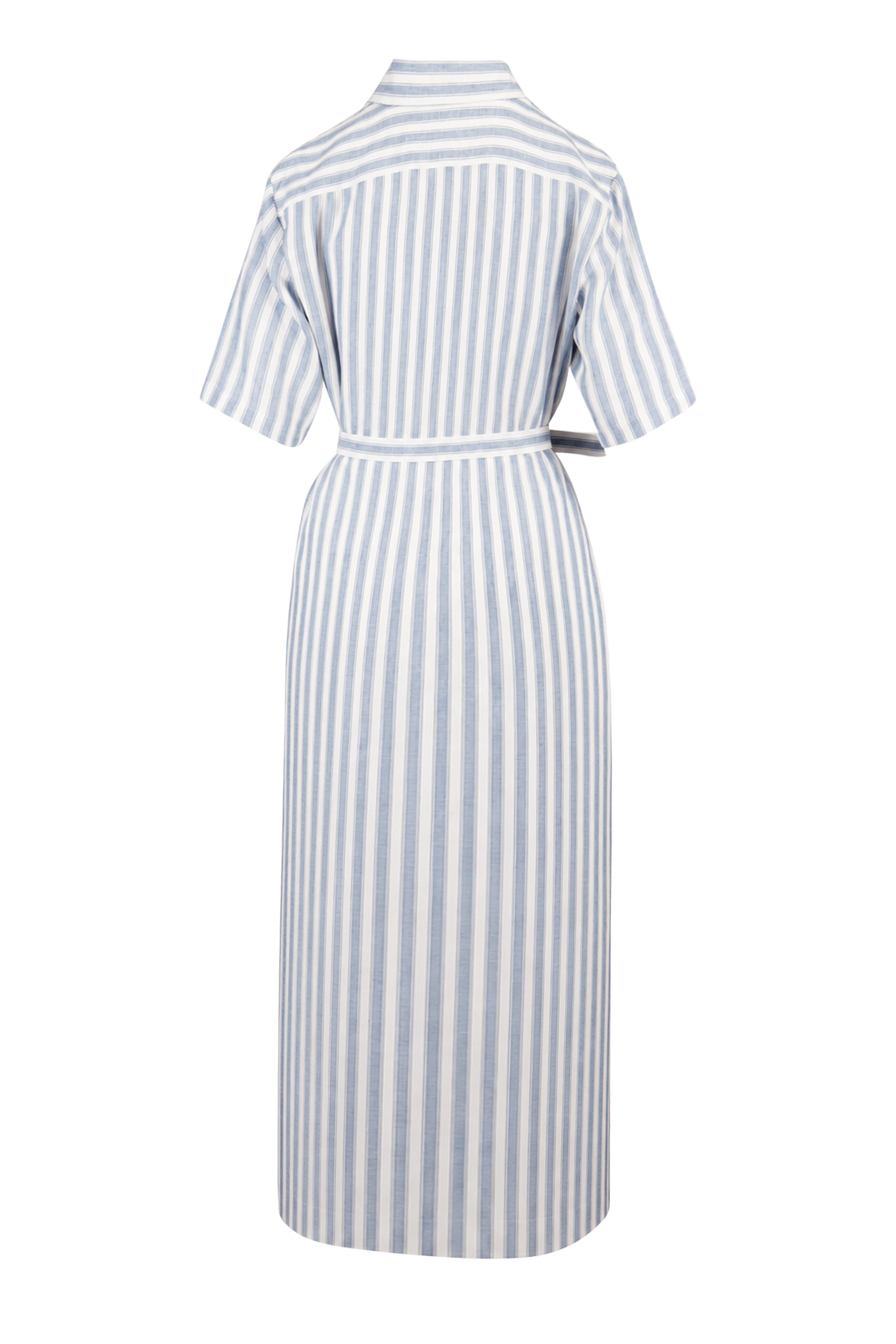 Ralph Lauren - Carol Chambray Blue & Cream Stripe Linen Dress - view 2