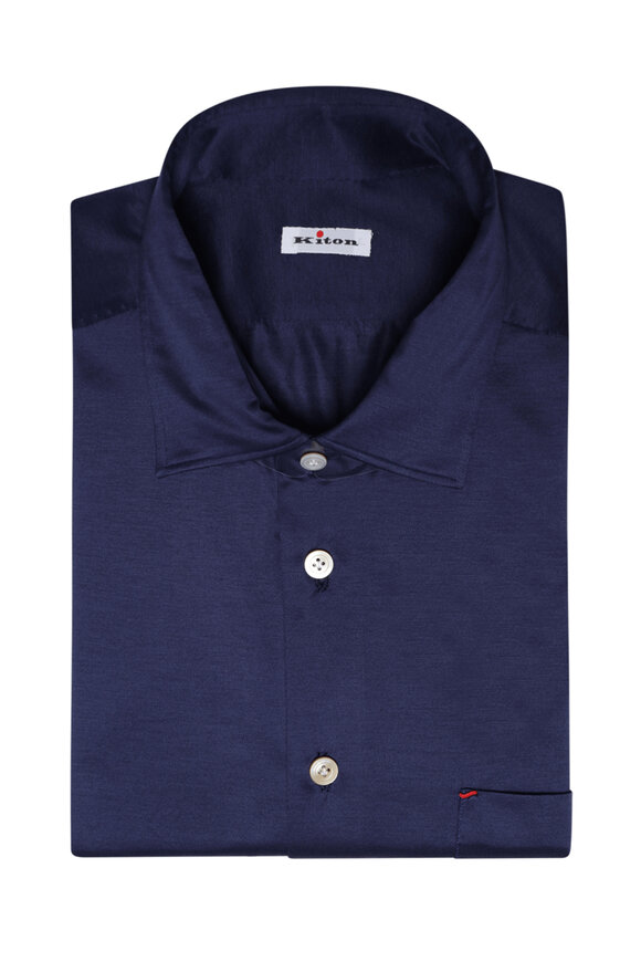 Kiton - Royal Blue Short Sleeve T-Shirt | Mitchell Stores