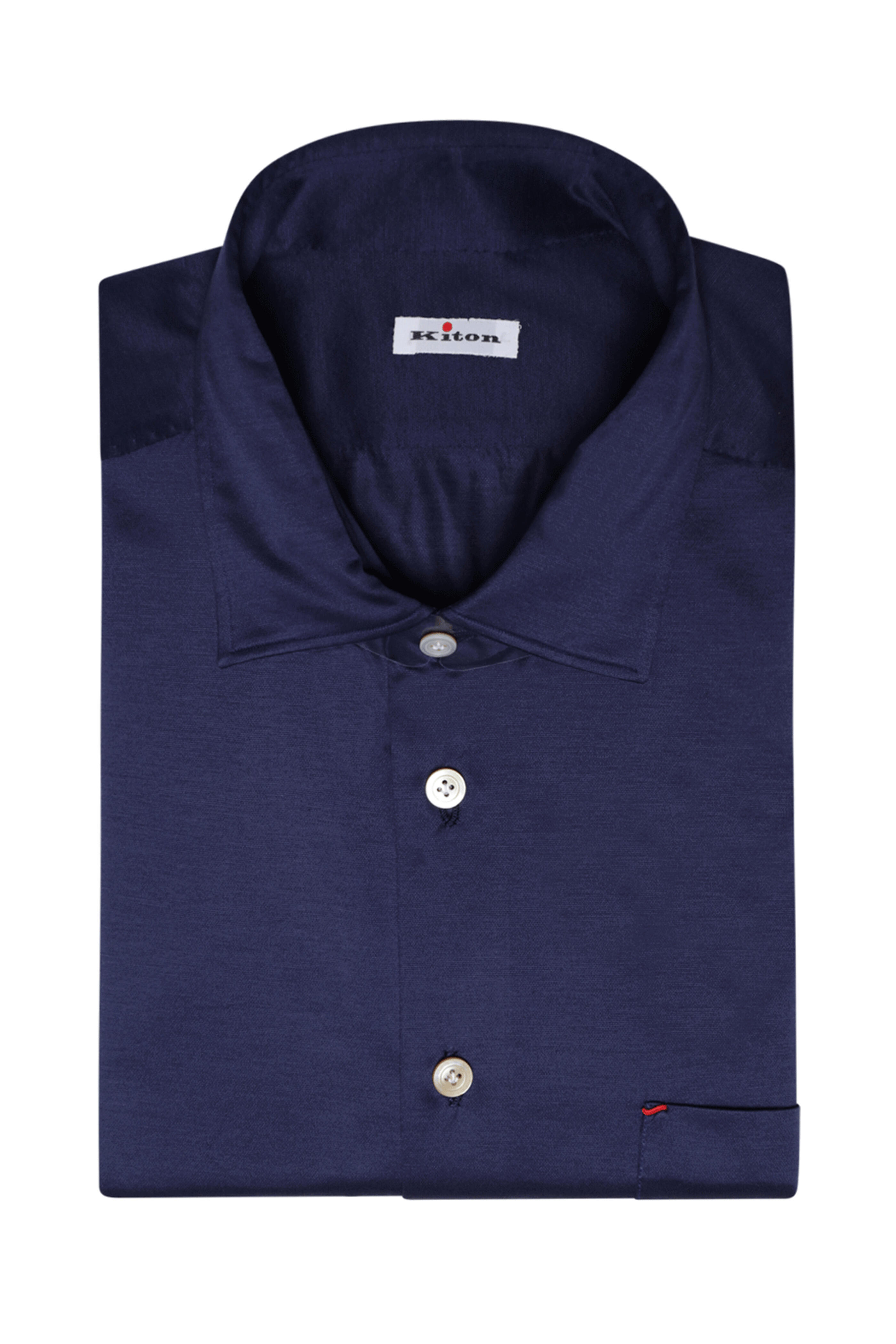 Kiton - Navy Full Button Cotton Knit Sportshirt