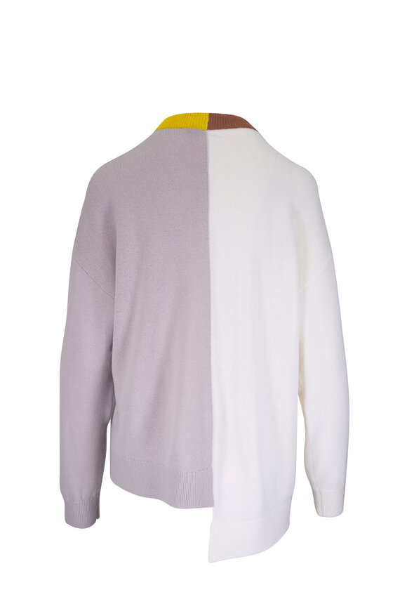 Loewe Asymmetric Mustard & Bronze Colorblock Sweater - view 4