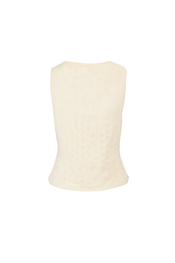 Tanya Taylor Charlisa Cream Textured Knit Tank - view 2